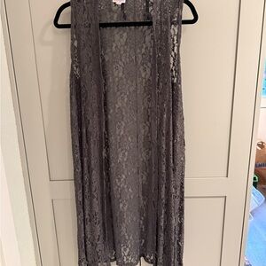 LuLaRoe Joy (Gray Lace Vest)